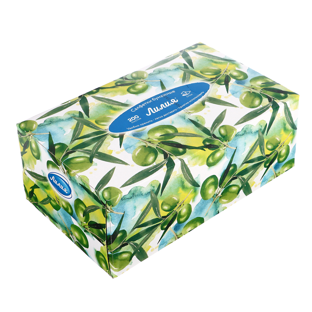 Салфетки бумажные двухслойные Лилия non-stop, 4 дизайна, 200л, арт.№ 912-030