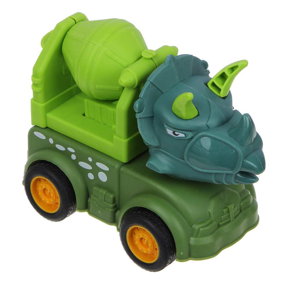 ИГРОЛЕНД Машинка инерционная Дино-спецтехника, зеленая, ABS, 13,5x10,5x5,7см, 6 дизайнов, арт.№ 292-296