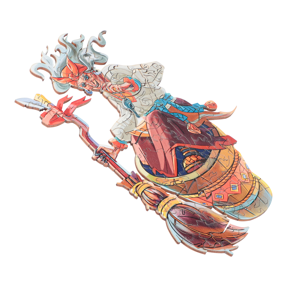 BY Пазл деревянный-игры в дорогу "Баба Яга", 18x12x3,4 см, фанера, картон, арт.№ 898-018