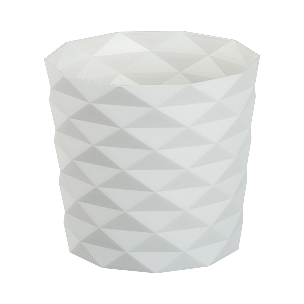 Кашпо для цветов "Диамант" 1,5л, d14см, h13см, цвет белый, арт.№ 164-421