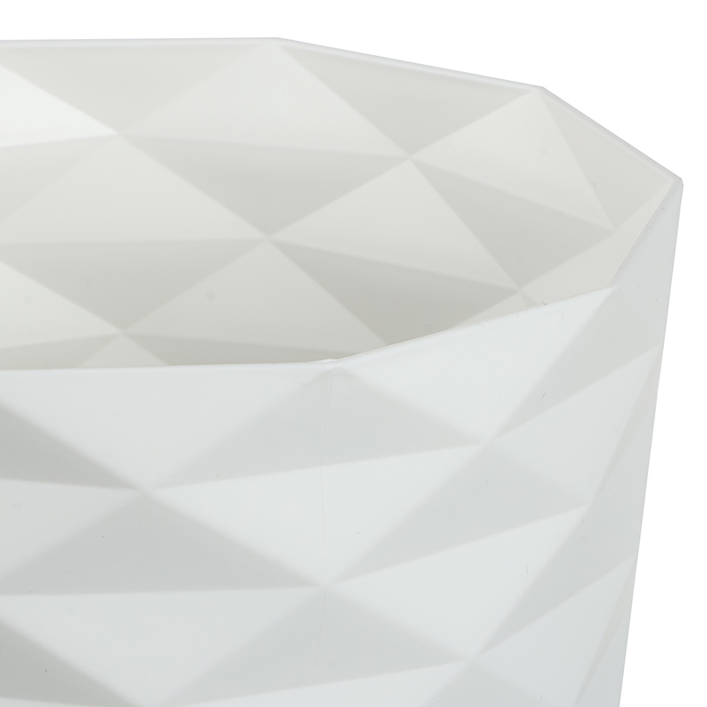 Кашпо для цветов "Диамант" 1,5л, d14см, h13см, цвет белый, арт.№ 164-421