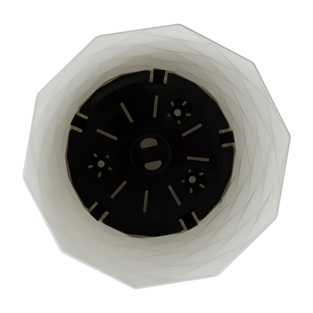 Кашпо для цветов "Диамант" 1,5л, d14см, h13см, цвет белый, арт.№ 164-421