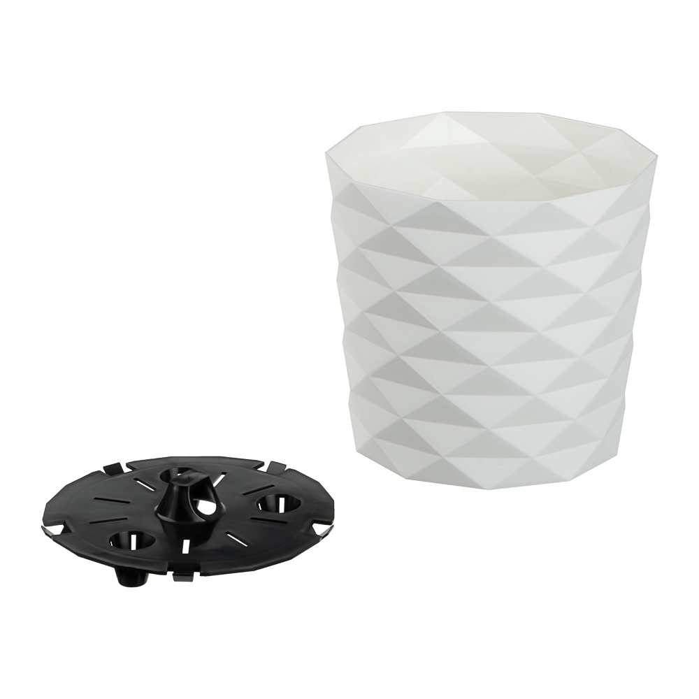 Кашпо для цветов "Диамант" 1,5л, d14см, h13см, цвет белый, арт.№ 164-421