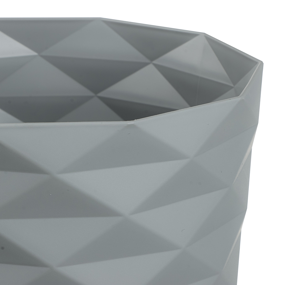 Кашпо для цветов "Диамант" 1,5л, d14см, h13см, цвет серый жемчуг, арт.№ 164-422