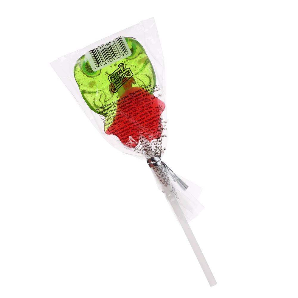 BY Русские Супергерои Леденец в виде животных со вкусом клубника/манго/яблоко 15 гр., арт.№ 347-528