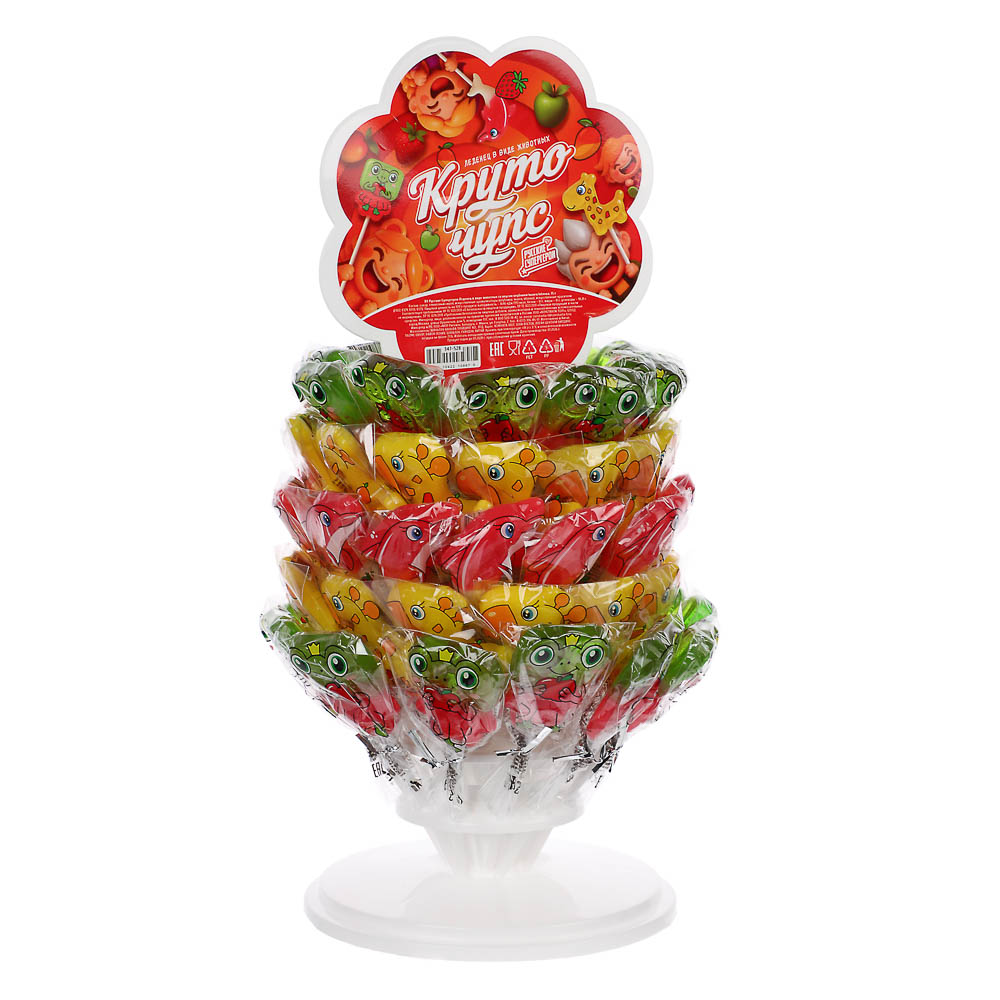 BY Русские Супергерои Леденец в виде животных со вкусом клубника/манго/яблоко 15 гр., арт.№ 347-528