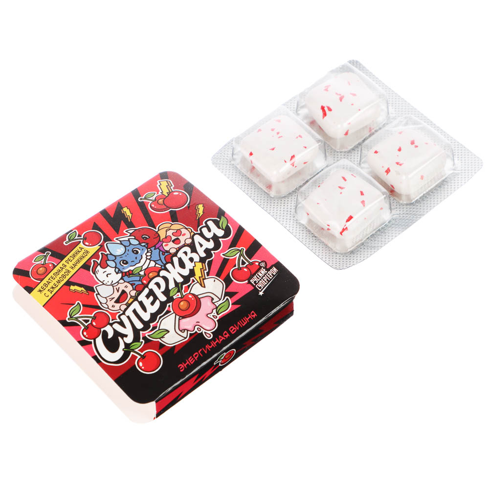 BY Русские Супергерои Жевательная резинка с джемовой начинкой со вкусом арбуз/вишня/мята 13,5 гр., арт.№ 347-529