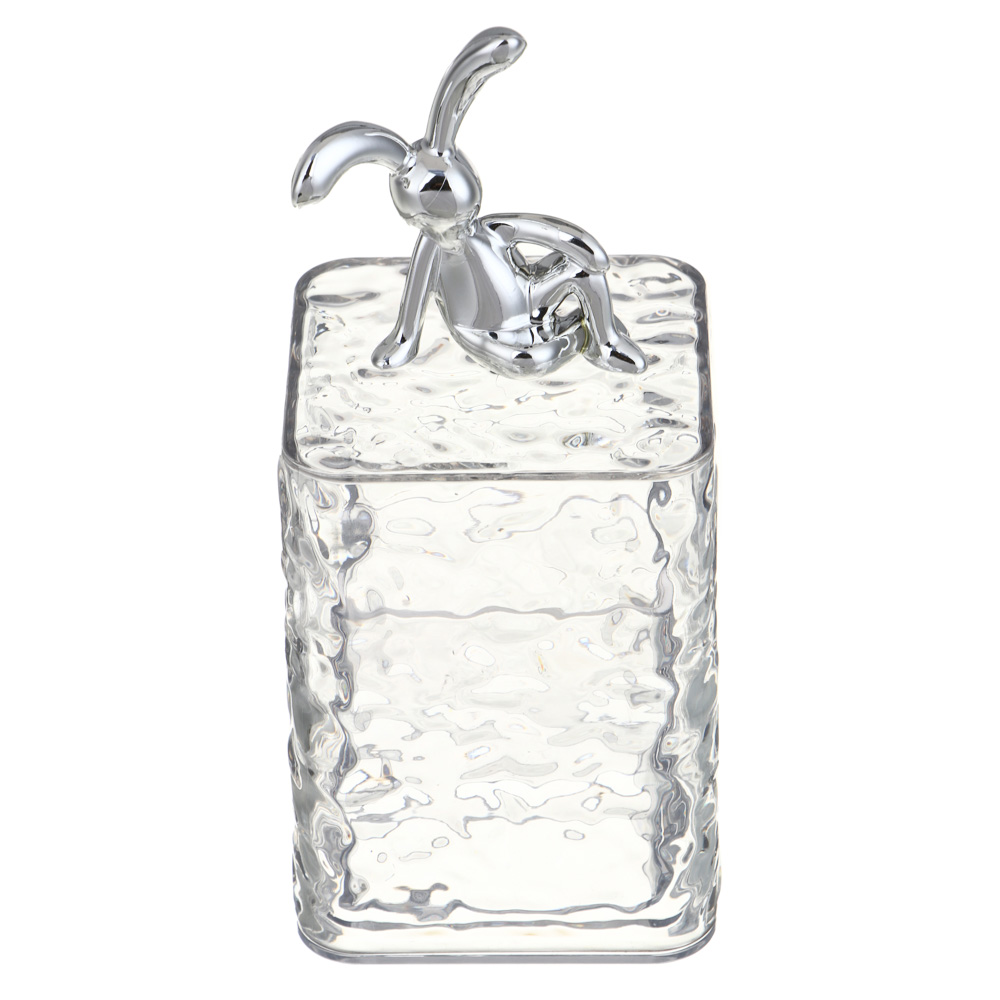 ЮНИLOOK Органайзер для мелочей с декоративной крышкой, 6,5х8,8см, PS, прозрачный, ВЗ24-35, арт.№ 357-319