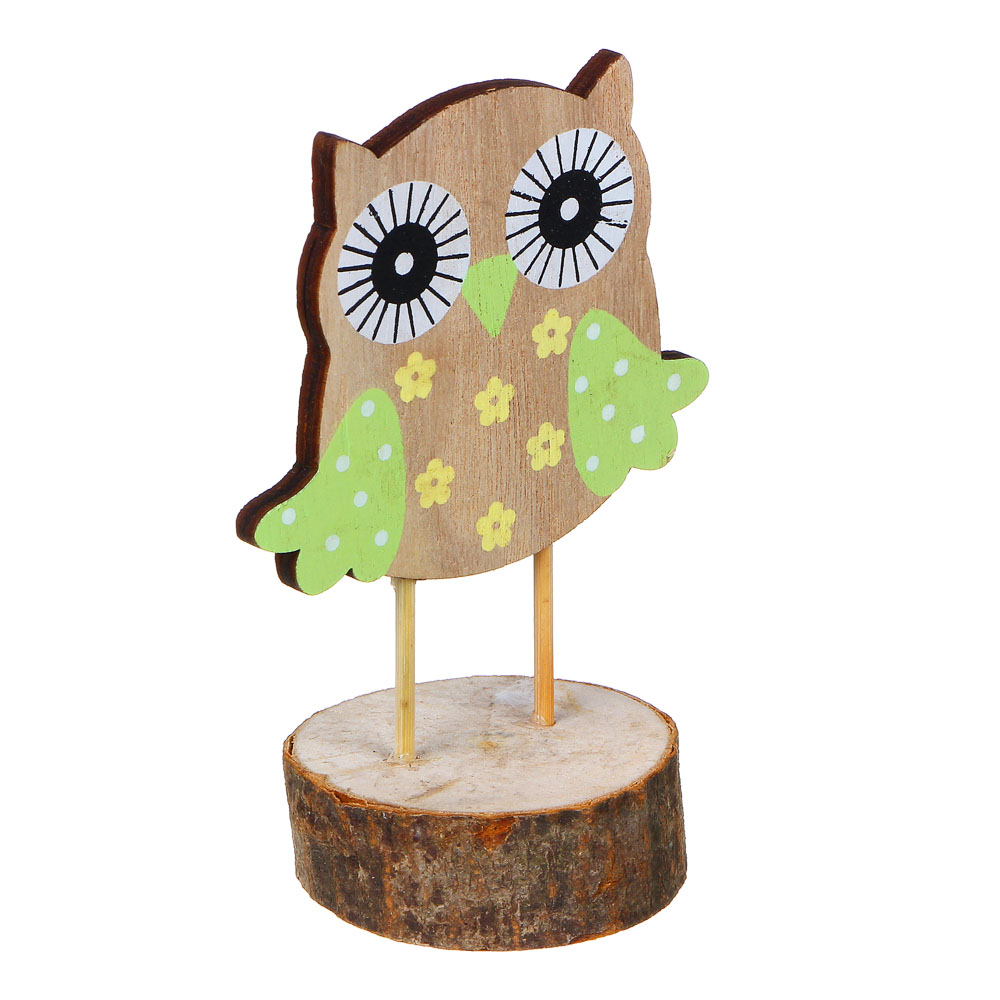 INBLOOM Декор садовый Сова 15см, МДФ, 3 дизайна, арт.№ 153-139
