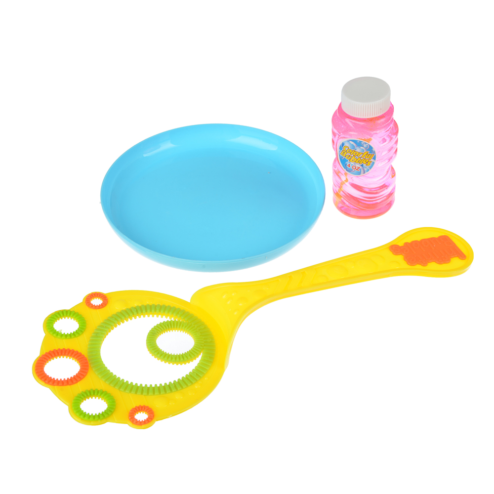 ИГРОЛЕНД Мыльные пузыри с тарелочкой, 3пр., 118мл, мыльный р-р, ABS, 21,5х36х2,5см, арт.№ 460-017