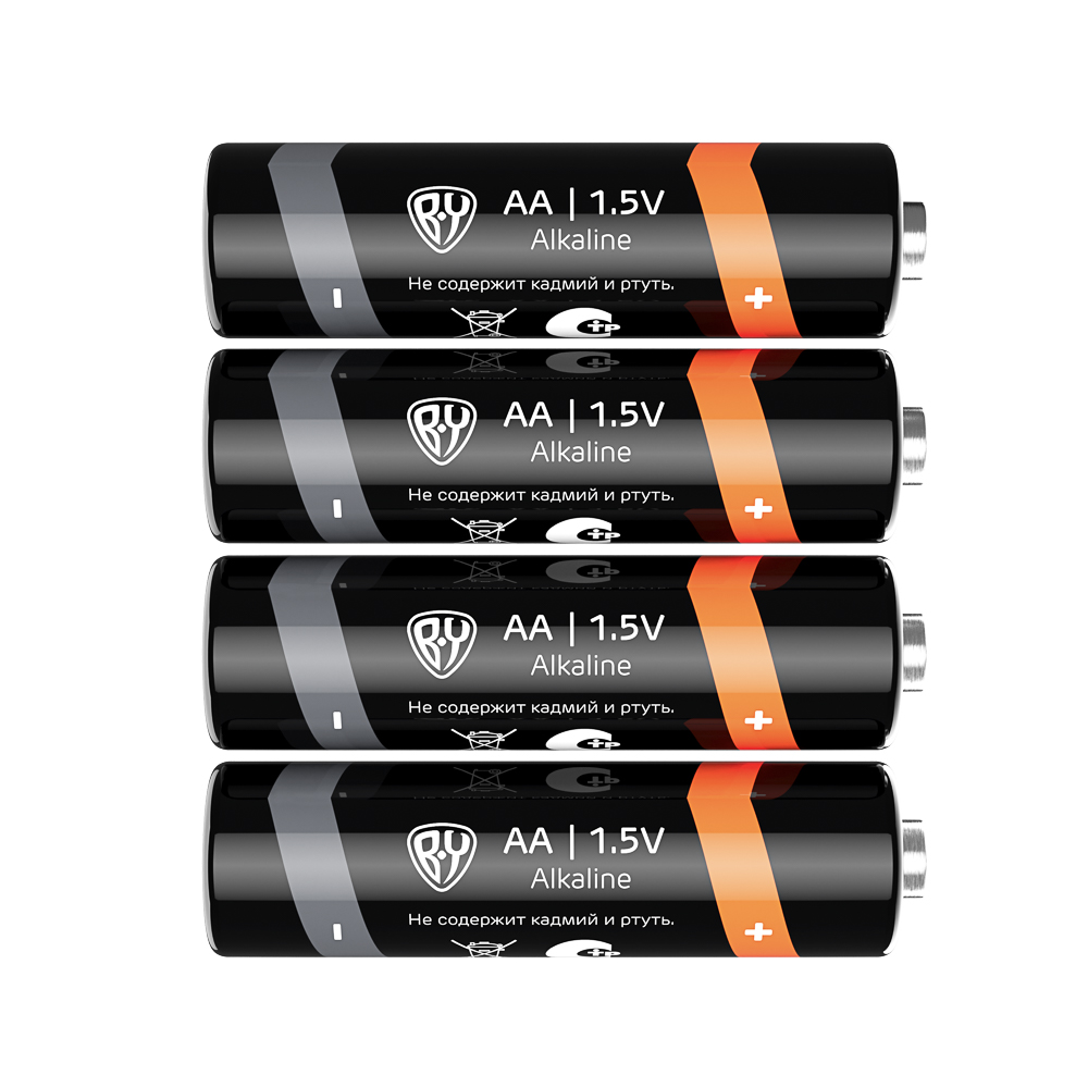 Батарейки AA BY (LR06) 4шт в блистере, щелочные 1.5V, высокой ёмкости, арт.№ 917-112