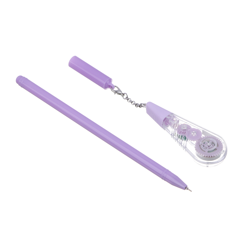 Ручка шариковая синяя с корректирующей лентой на подвесе, 17,5 см, 4 дизайна, арт.№ 591-016