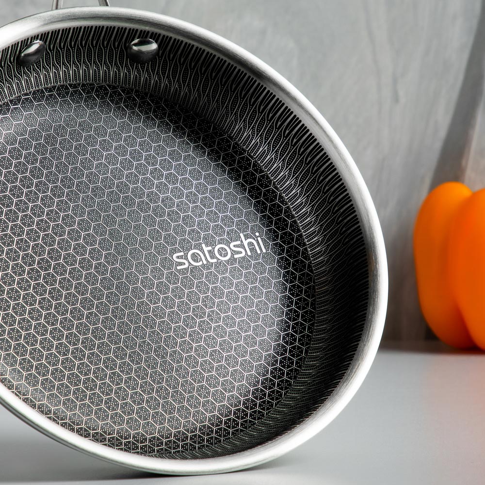 SATOSHI Савона Сковорода Triply 3-х слойная 20х4,0см, нерж.сталь 18/10, антиприг.покр. "соты", инд, арт.№ 822-150
