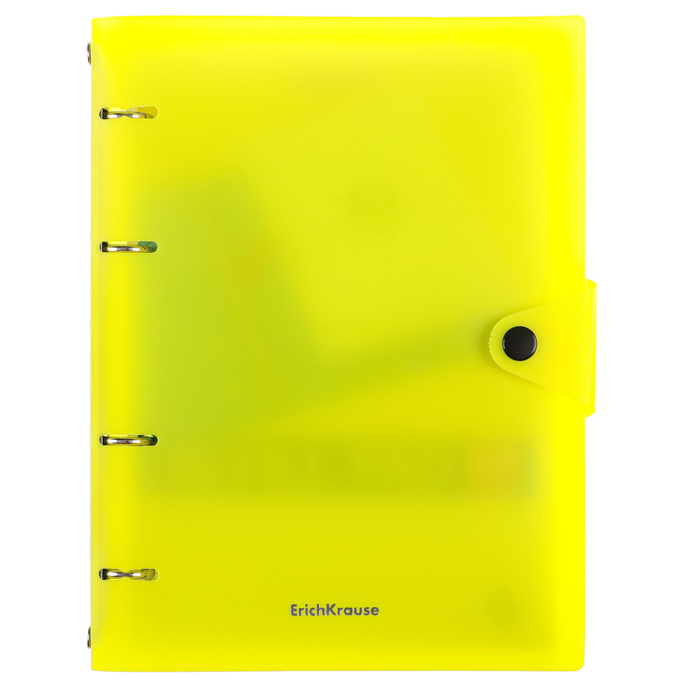 Erich Krause Тетрадь общая А5, 80 л., "Неон", клетка, на кольцах, кнопка, пласт. обложка, 43537, арт.№ 578-088