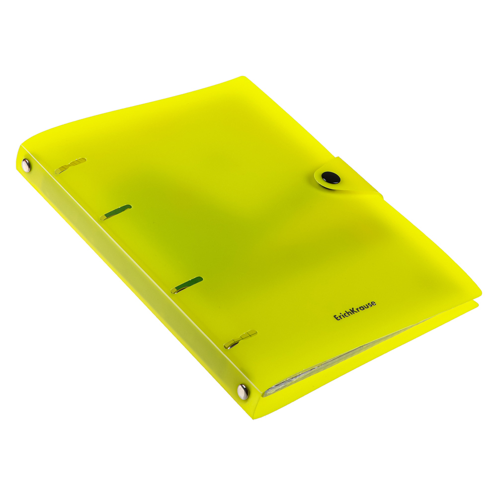 Erich Krause Тетрадь общая А5, 80 л., "Неон", клетка, на кольцах, кнопка, пласт. обложка, 43537, арт.№ 578-088