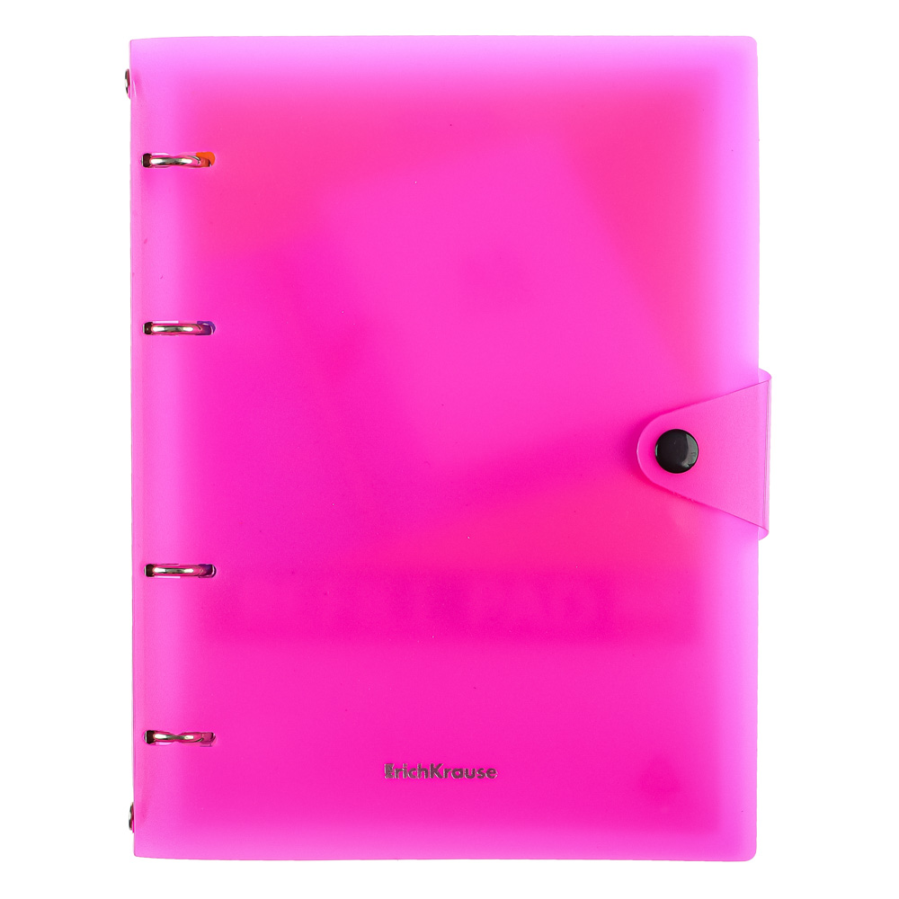 Erich Krause Тетрадь общая А5, 80 л., "Неон", клетка, на кольцах, кнопка, пласт. обложка, 43537, арт.№ 578-088