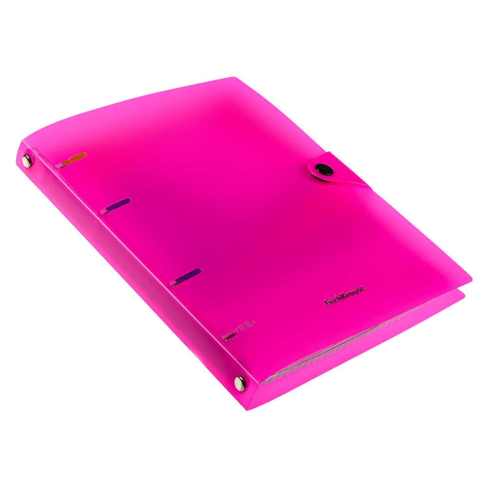 Erich Krause Тетрадь общая А5, 80 л., "Неон", клетка, на кольцах, кнопка, пласт. обложка, 43537, арт.№ 578-088