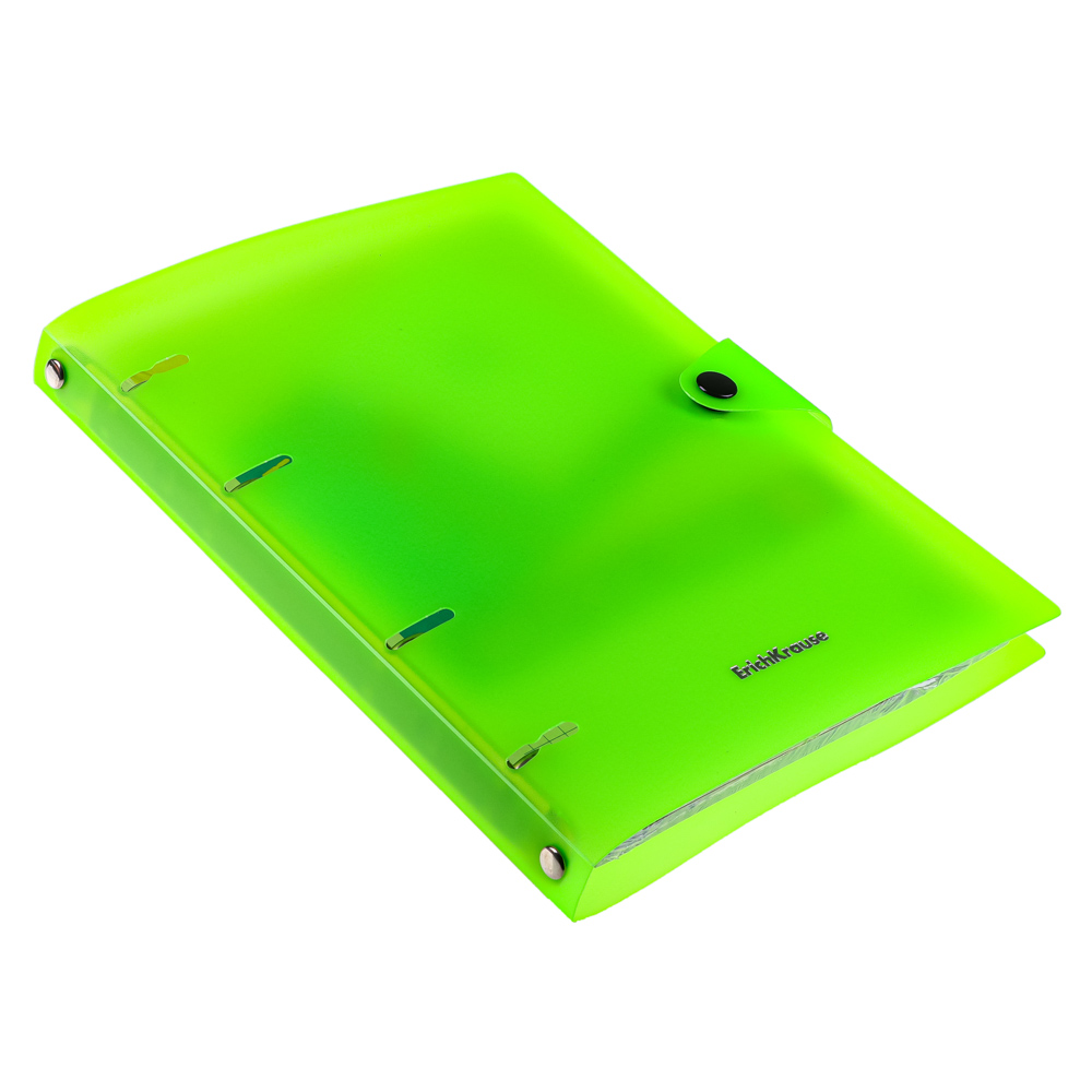 Erich Krause Тетрадь общая А5, 80 л., "Неон", клетка, на кольцах, кнопка, пласт. обложка, 43537, арт.№ 578-088