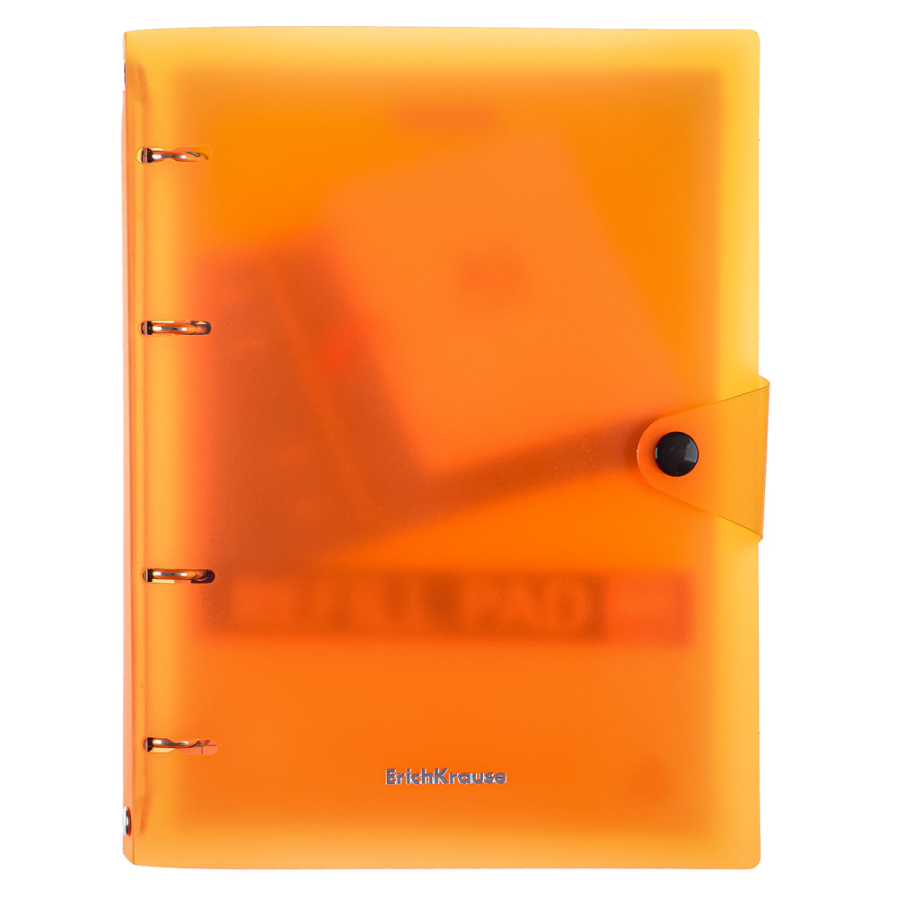 Erich Krause Тетрадь общая А5, 80 л., "Неон", клетка, на кольцах, кнопка, пласт. обложка, 43537, арт.№ 578-088