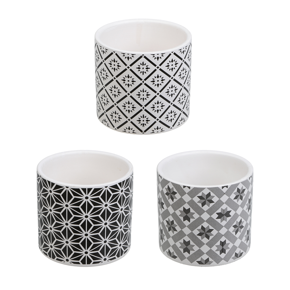 Кашпо тм INBLOOM, 10х9см, керамика, диз.2, арт.№ 164-408