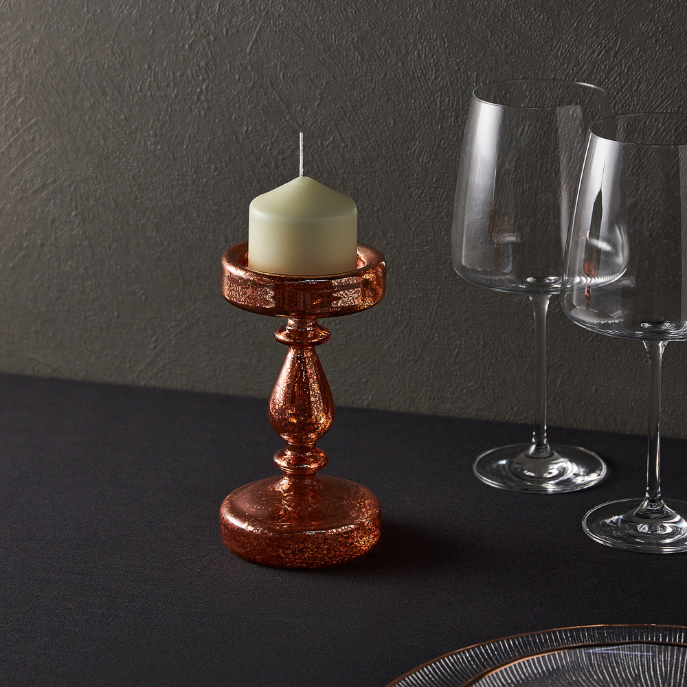 BY COLLECTION White Line Подсвечник, 9х17,5см, стекло, арт.№ 820-867