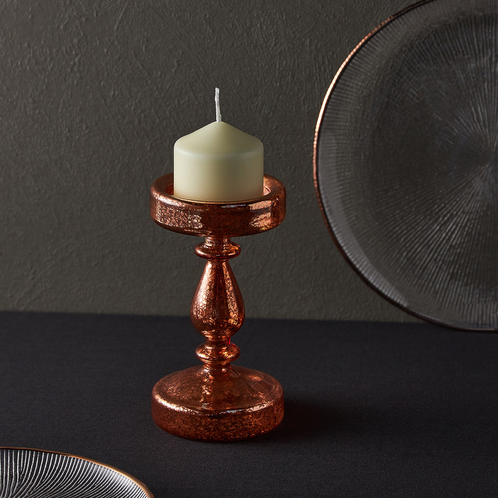 BY COLLECTION White Line Подсвечник, 9х17,5см, стекло, арт.№ 820-867