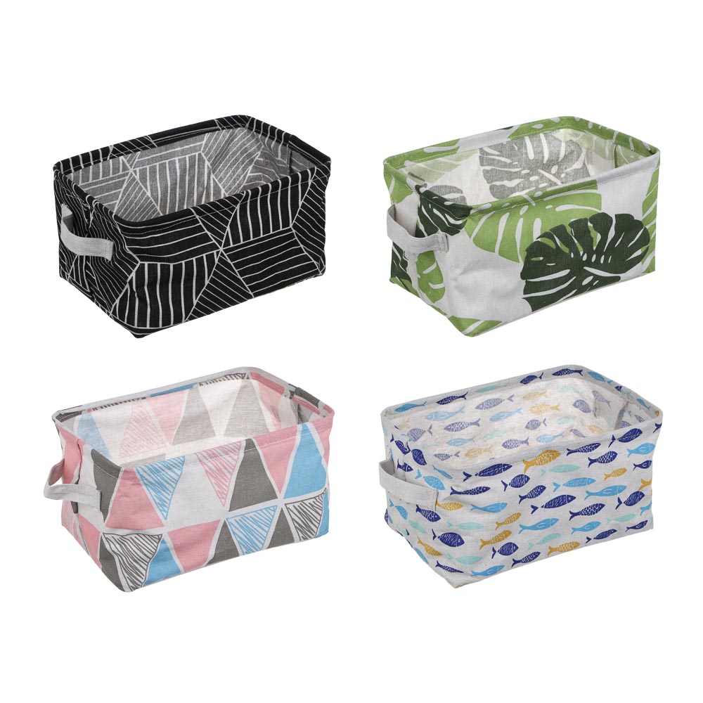 VETTA Барселона Короб складной, текстиль, водоотталкивающая пропитка, 18х27х15 см, 4 дизайна, арт.№ 457-727