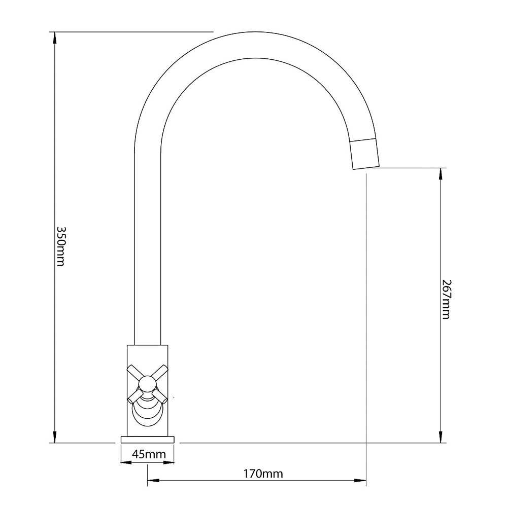 СоюзКран Смеситель для кухни, поворотный излив, кер. кран-буксы 1/2, черный, нерж.сталь, SS01-R240, арт.№ 567-006