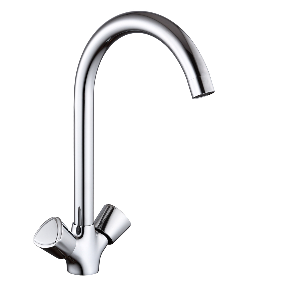 RAIN Смеситель для кухни Уран, высокий излив, керам. кран-буксы 1/2, латунь, хром, арт.№ 561-006