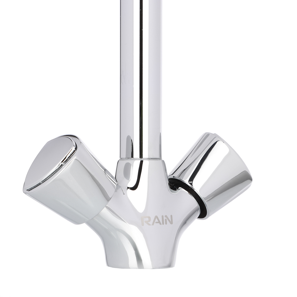 RAIN Смеситель для кухни Уран, высокий излив, керам. кран-буксы 1/2, латунь, хром, арт.№ 561-006