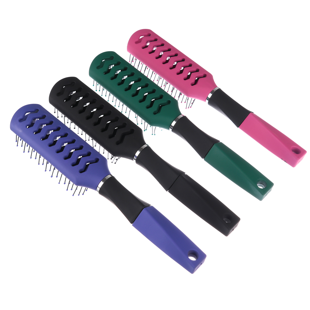 Расческа массажная тм ЮНИLOOK Грани, пластик, 23.5х4,2см, 4 цвета, арт.№ 319-142