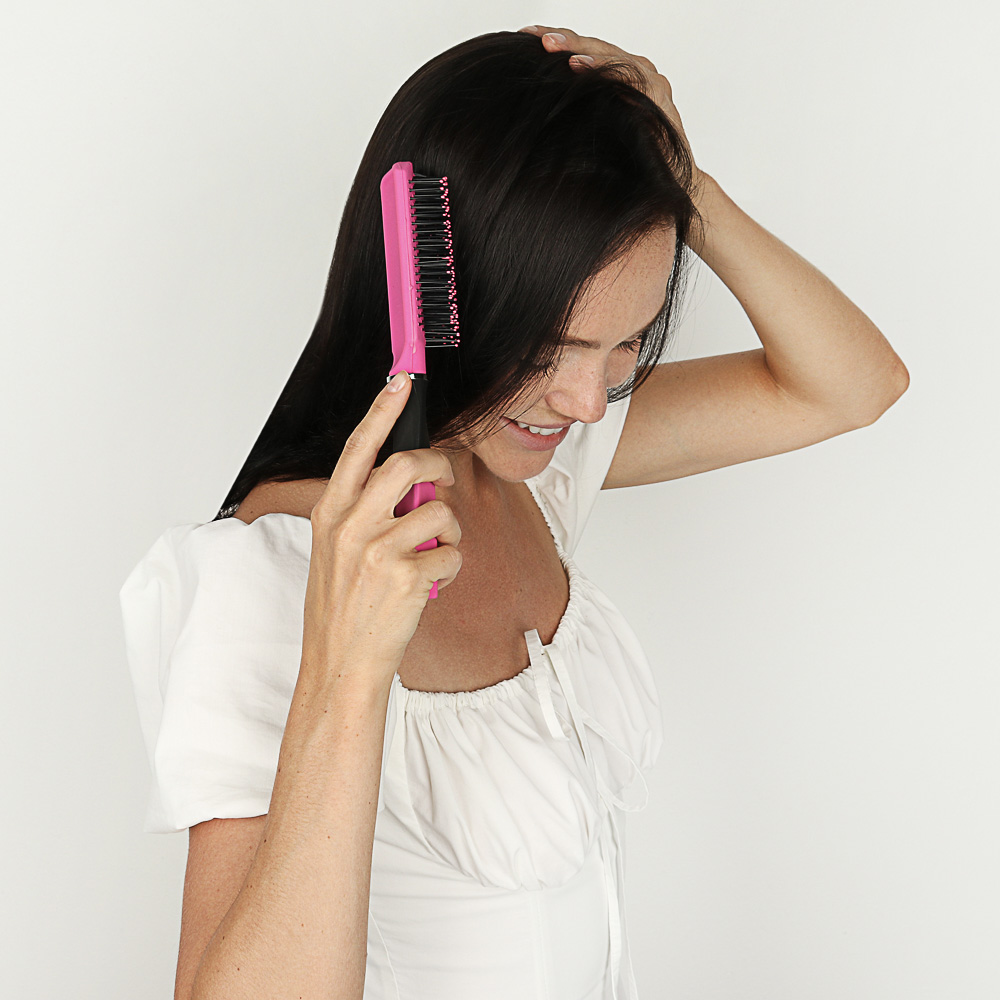 ЮНИLOOK Расческа массажная Грани, пластик, 23х3,7см, 4 цвета, арт.№ 319-143