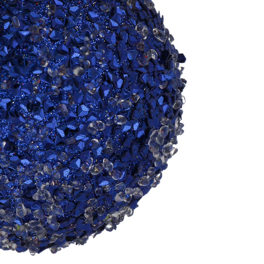 СНОУ БУМ Елочная игрушка шар, диаметр 8 см, синий, пластик, арт.№ 373-622