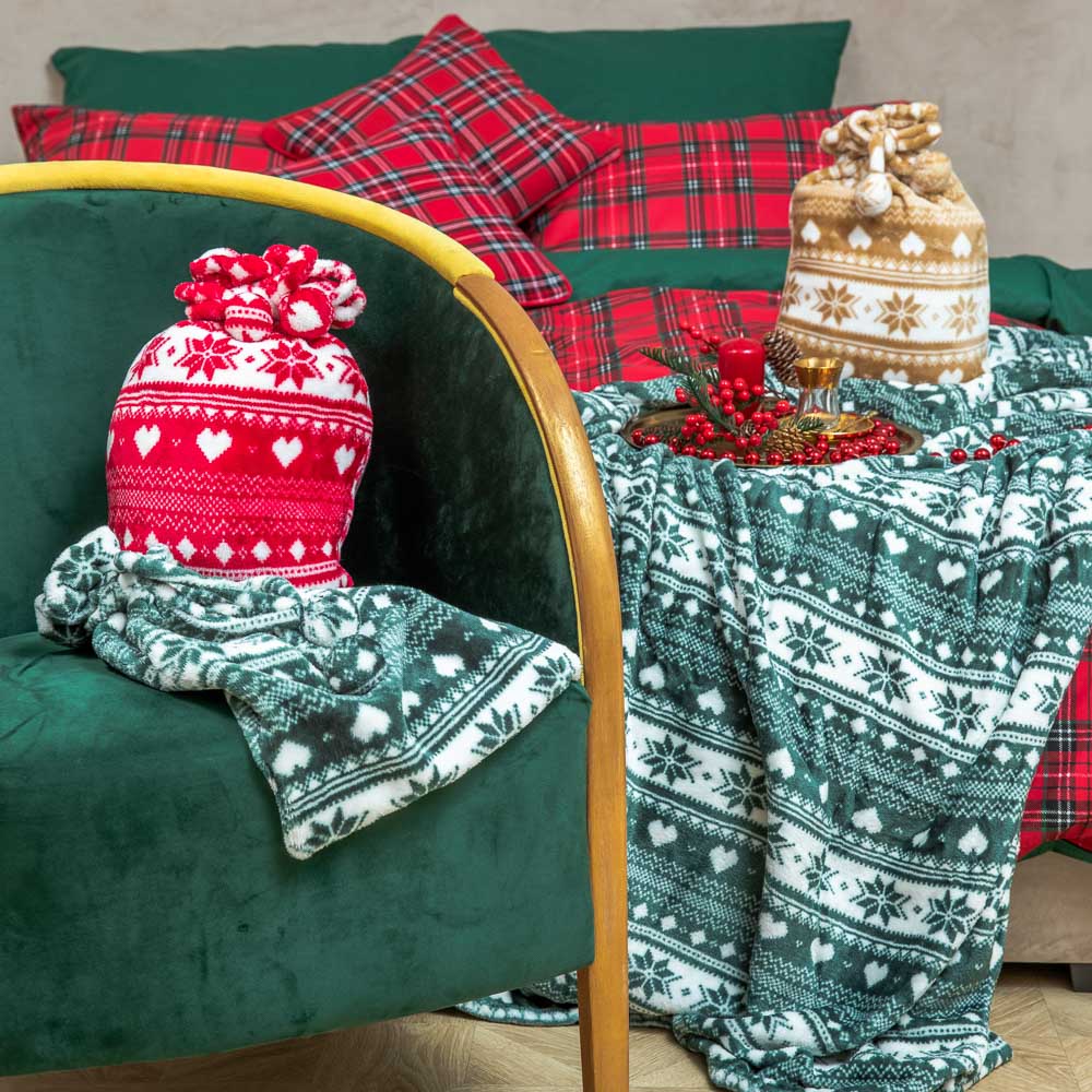 PROVANCE Пряничный домик Плед в мешке 130х150см, 230гр/м, 100% полиэстер, 3 цвета, арт.№ 492-115