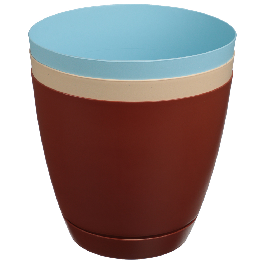 Горшок Камея с поддоном 3,2л бежевый, терракот, голубой, арт.№ 164-034