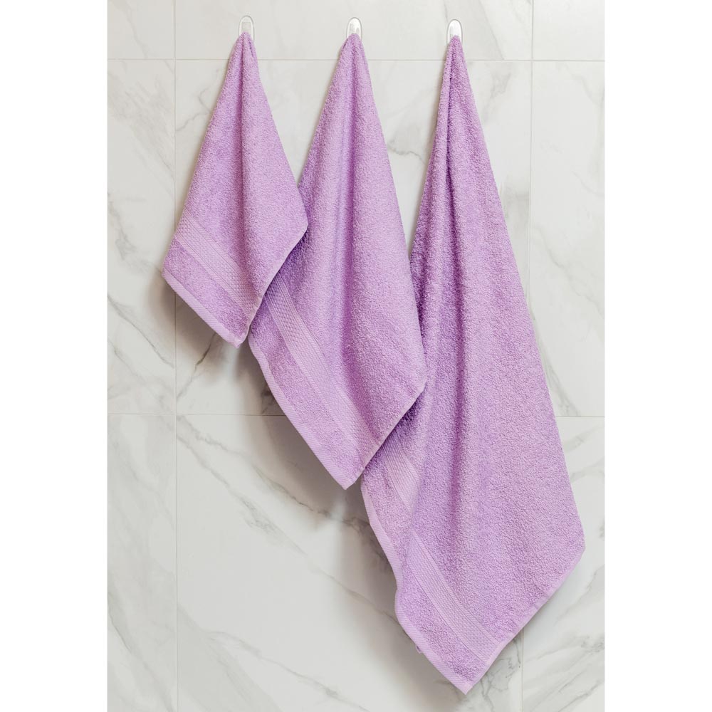 PROVANCE Наоми Полотенце махровое, 100% хлопок, 30х70см, 360гр/м, темно-серый, лаванда, арт.№ 492-098