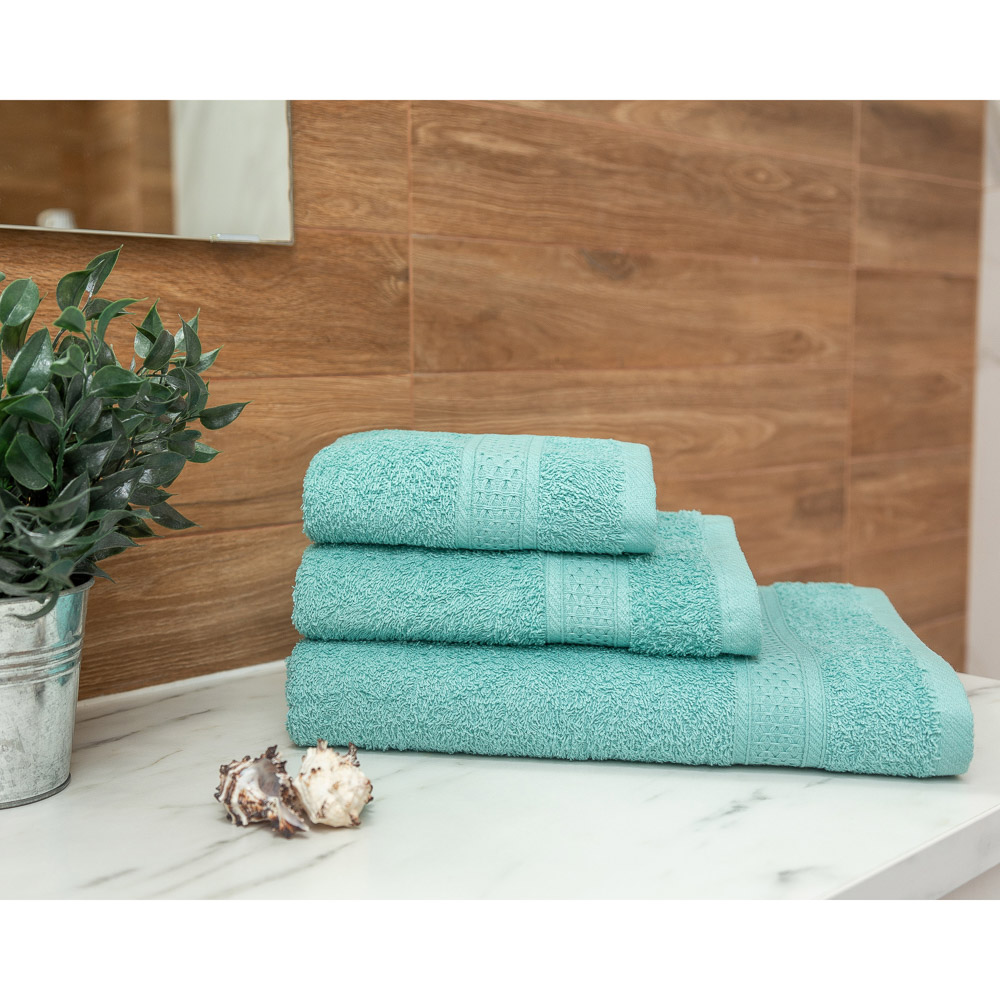 PROVANCE Наоми Полотенце махровое, 100% хлопок, 30х70см, 360гр/м, мятный, морская волна, арт.№ 492-104