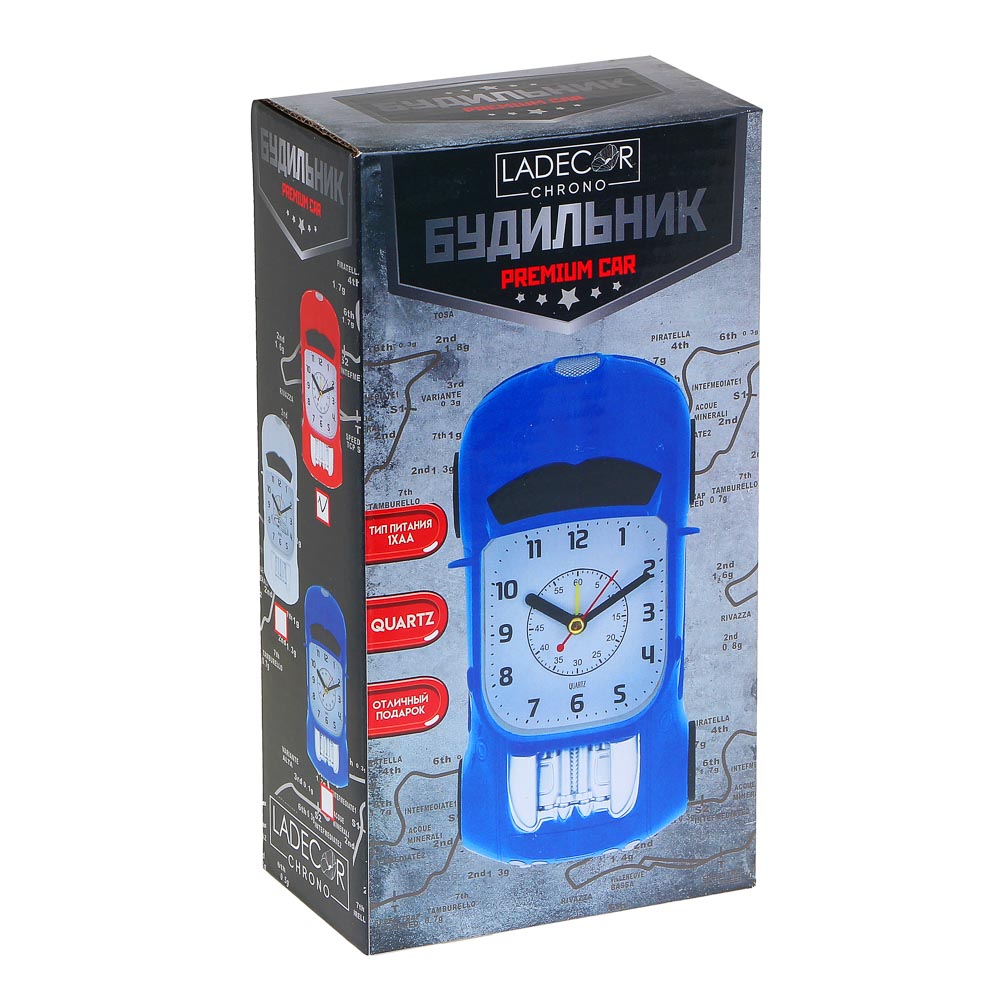 LADECOR CHRONO Будильник в виде машины 18х6х10см, 1хAA, пластик, арт.№ 529-207