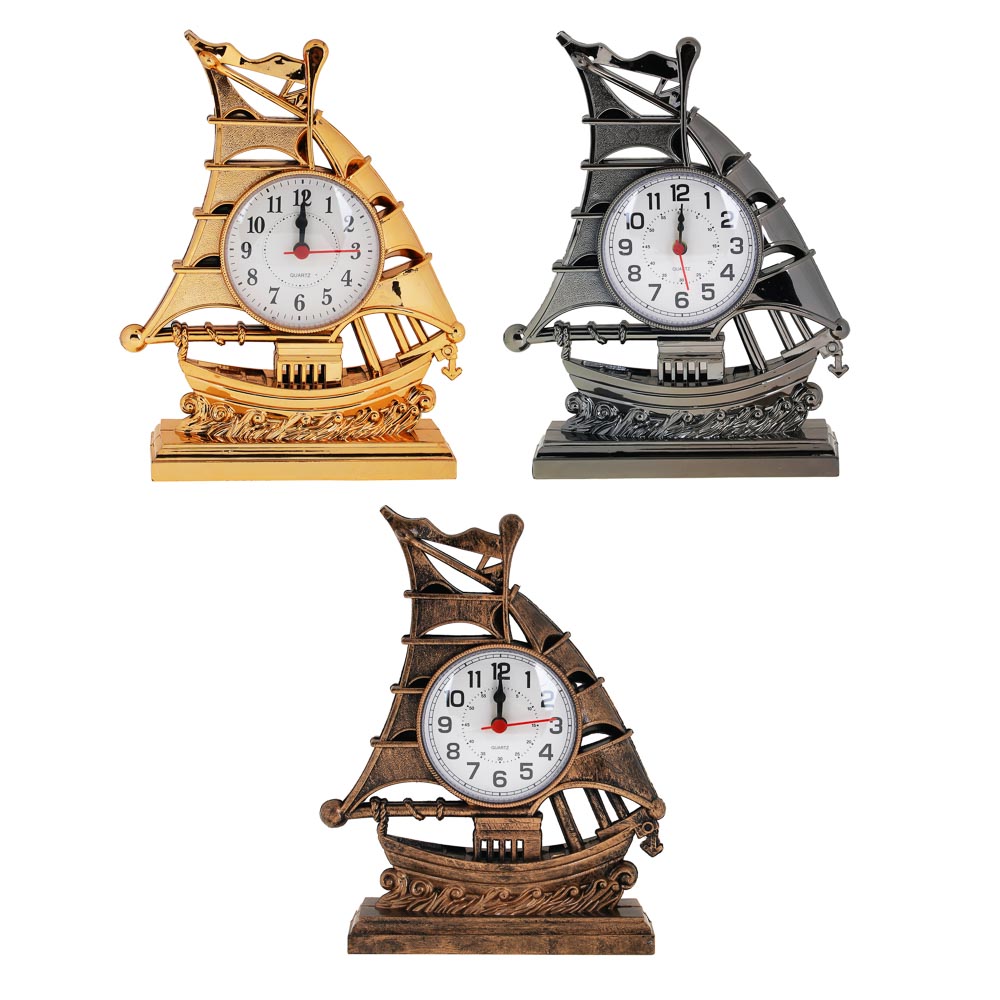 LADECOR CHRONO Будильник в виде парусника 21х6х16см, 1хAA, пластик, арт.№ 529-211