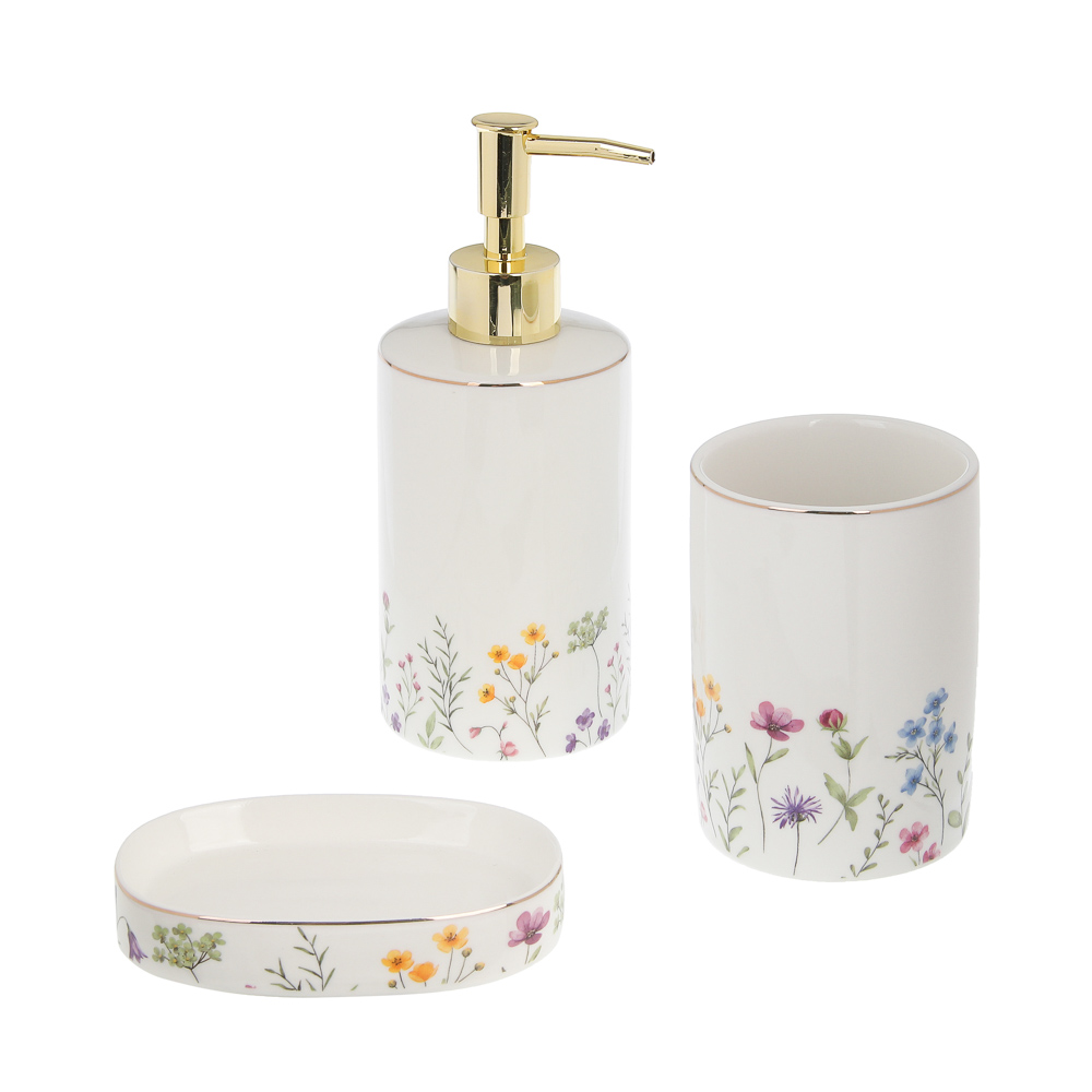 Диспенсер для жидкого мыла тм VETTA Вирджиния, 320мл, керамогранит, белый, 7x7x12 см/18см, арт.№ 463-585