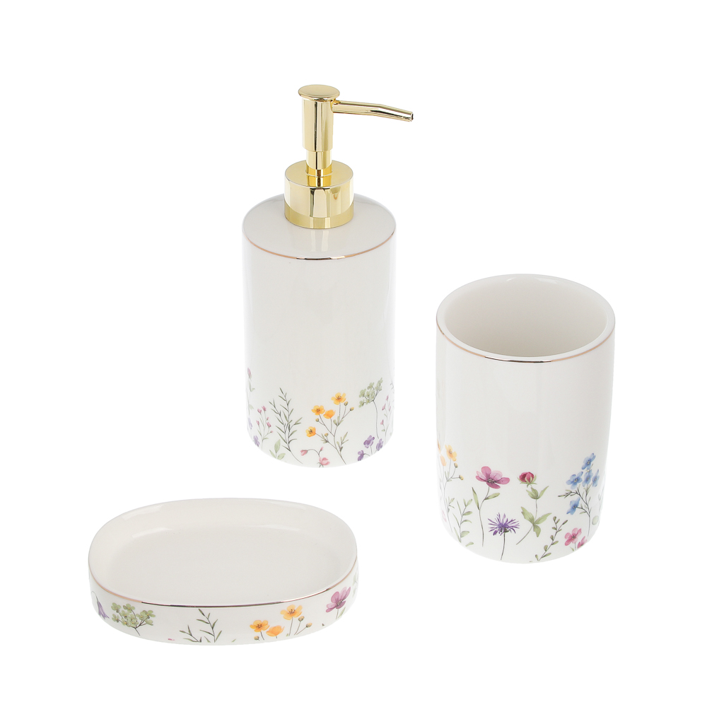 Диспенсер для жидкого мыла тм VETTA Вирджиния, 320мл, керамогранит, белый, 7x7x12 см/18см, арт.№ 463-585