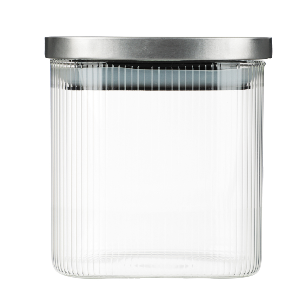 VETTA Рельеф Банка для хранения с металлической крышкой 600мл, 10х10см, стекло, арт.№ 828-324