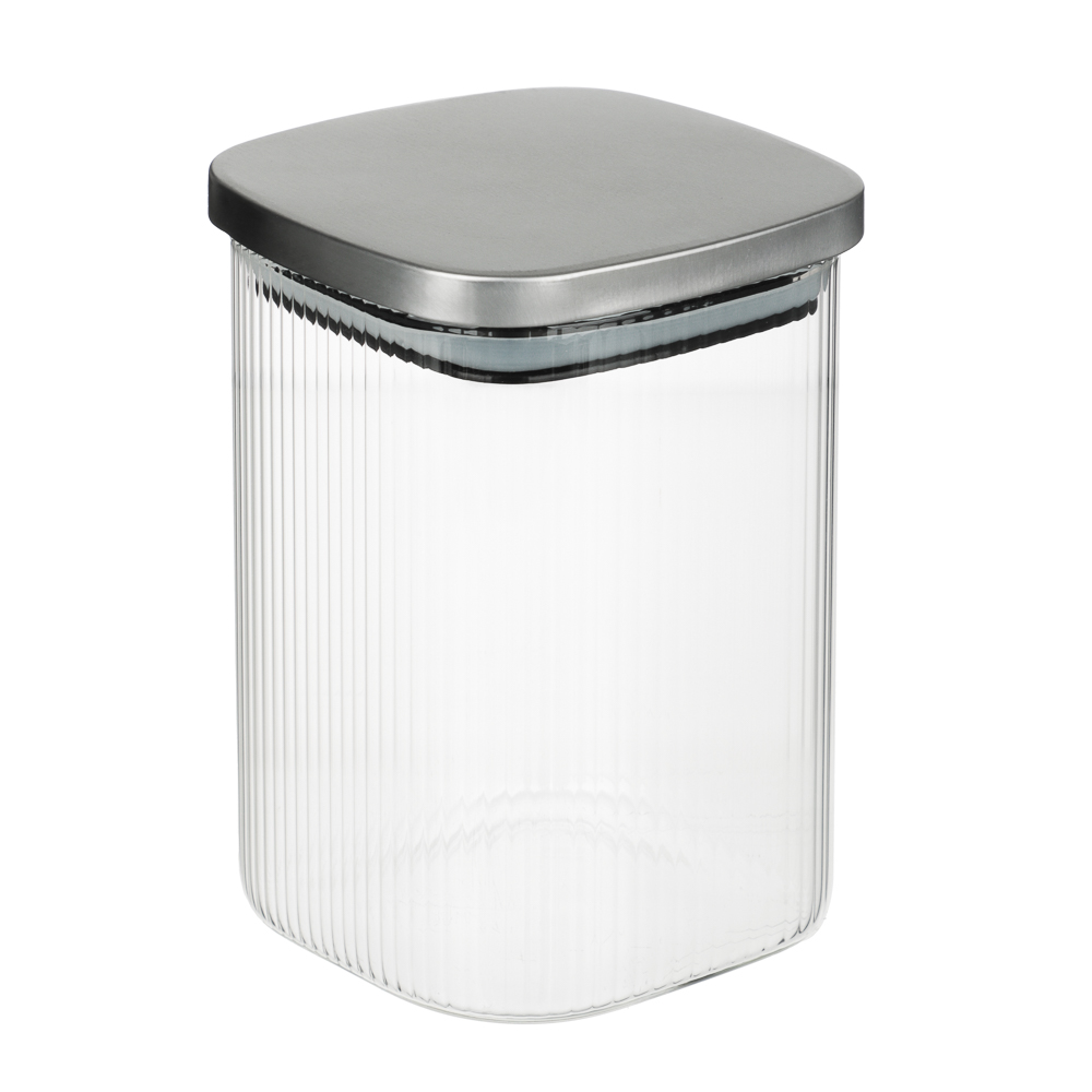 VETTA Рельеф Банка для хранения с металлической крышкой 1000мл, 14х10см, стекло, арт.№ 828-325