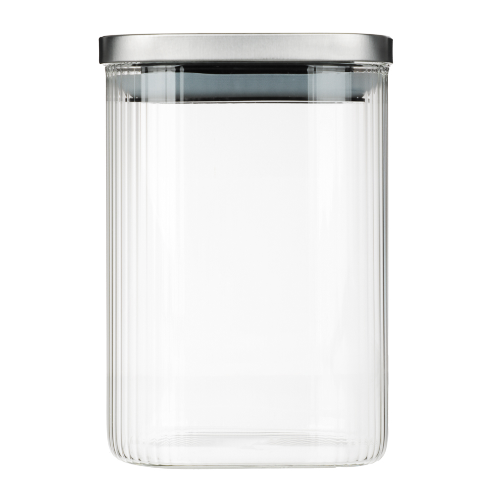 VETTA Рельеф Банка для хранения с металлической крышкой 1000мл, 14х10см, стекло, арт.№ 828-325