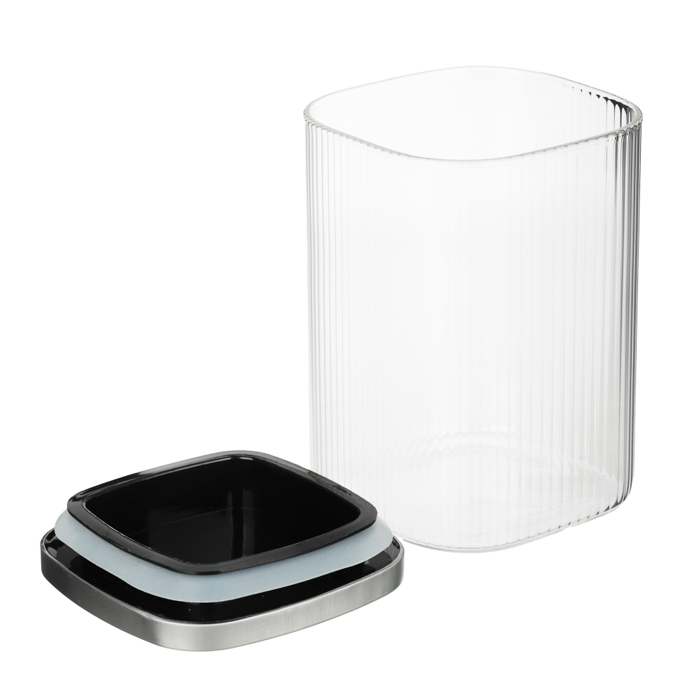 VETTA Рельеф Банка для хранения с металлической крышкой 1000мл, 14х10см, стекло, арт.№ 828-325