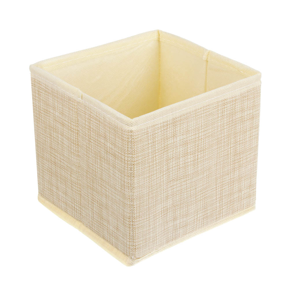 Кофр для хранения тм VETTA Лайн, 14x14x13см, полипропилен, цвет бежевый, арт.№ 457-906