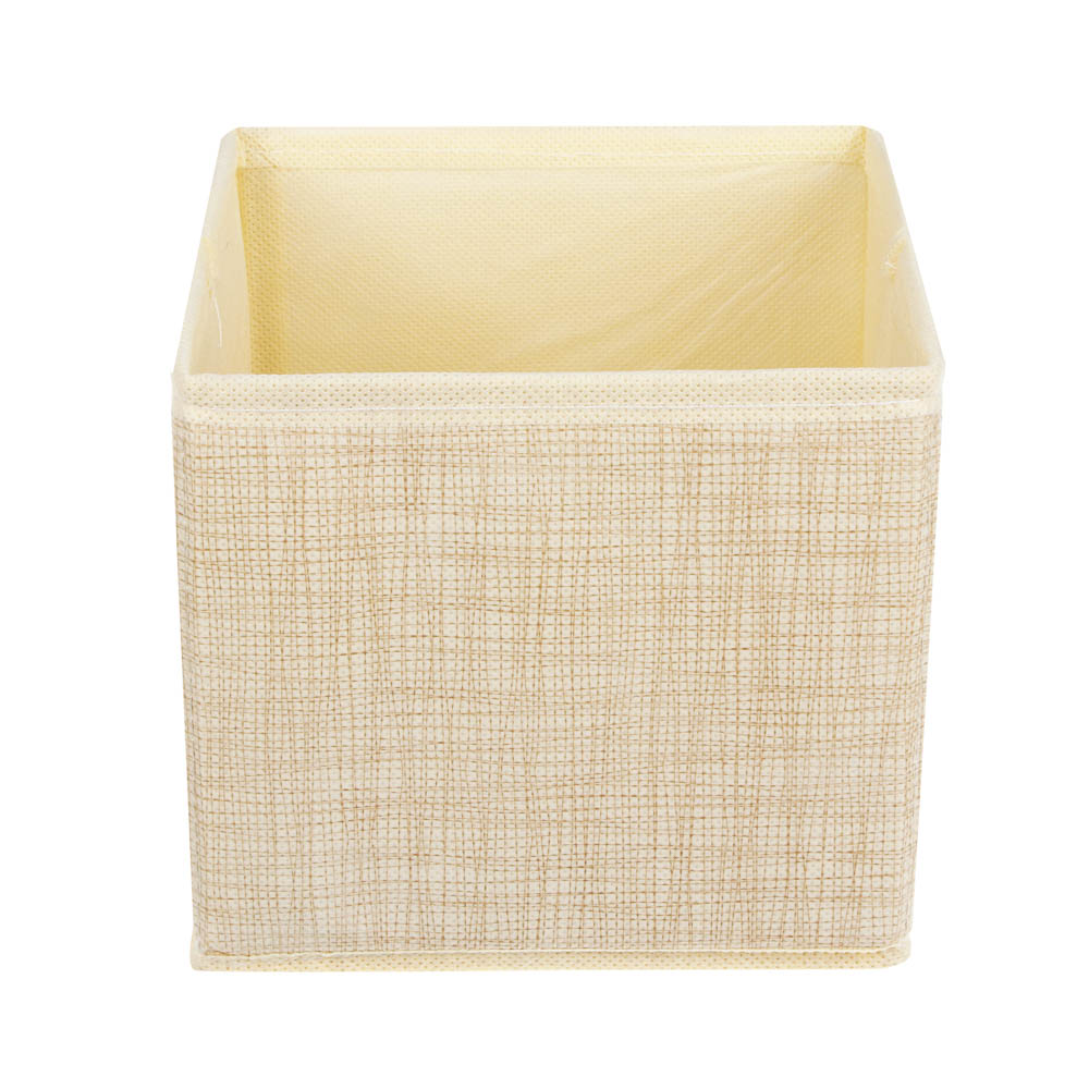 Кофр для хранения тм VETTA Лайн, 14x14x13см, полипропилен, цвет бежевый, арт.№ 457-906