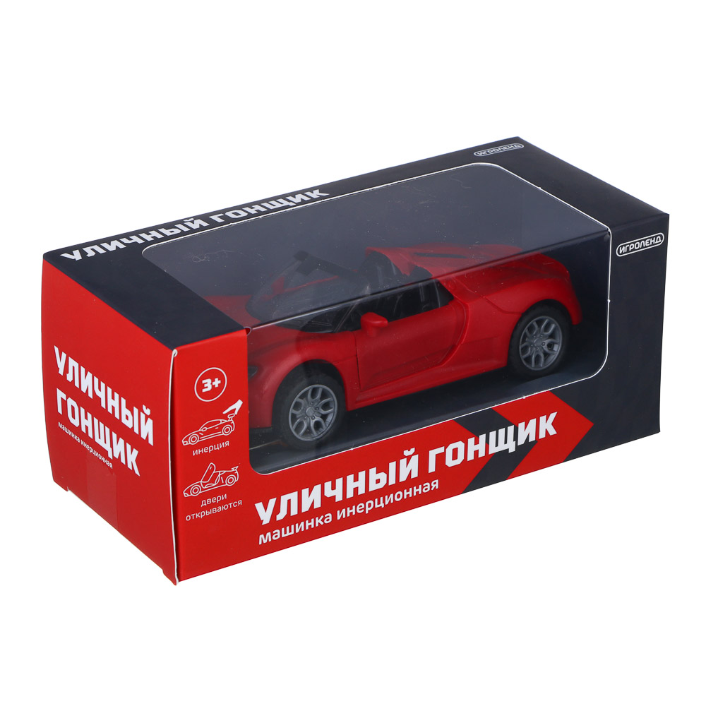 ИГРОЛЕНД Машина "Уличный гонщик", инерция, двери открываются, ABS, 15х6,5х7,7 см, 8 диз, арт.№ 292-437