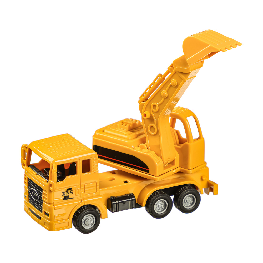 ИГРОЛЕНД Машина в виде спецтехники, инерция, трещотка, ABS, 11,2х4,3х5,3см, 4 диз., арт.№ 292-202