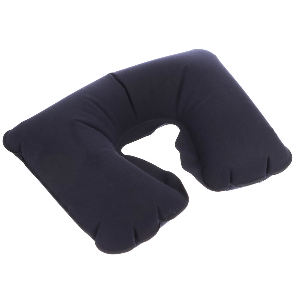 Подушка дорожная надувная тм BY SPORT, 38x25см, ПВХ, черная, арт.№ 096-001